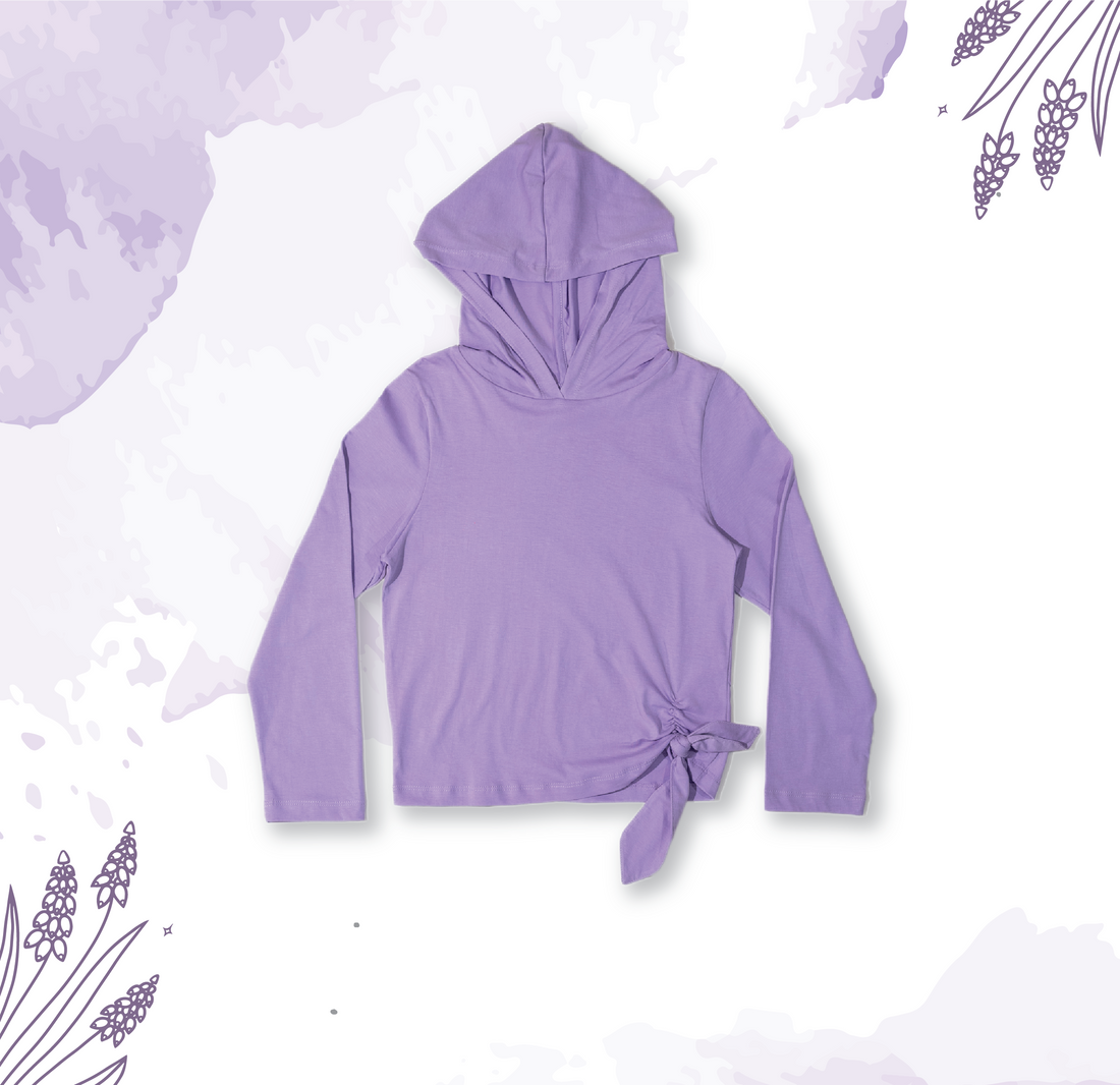 Hooded Faux Front Tie Top