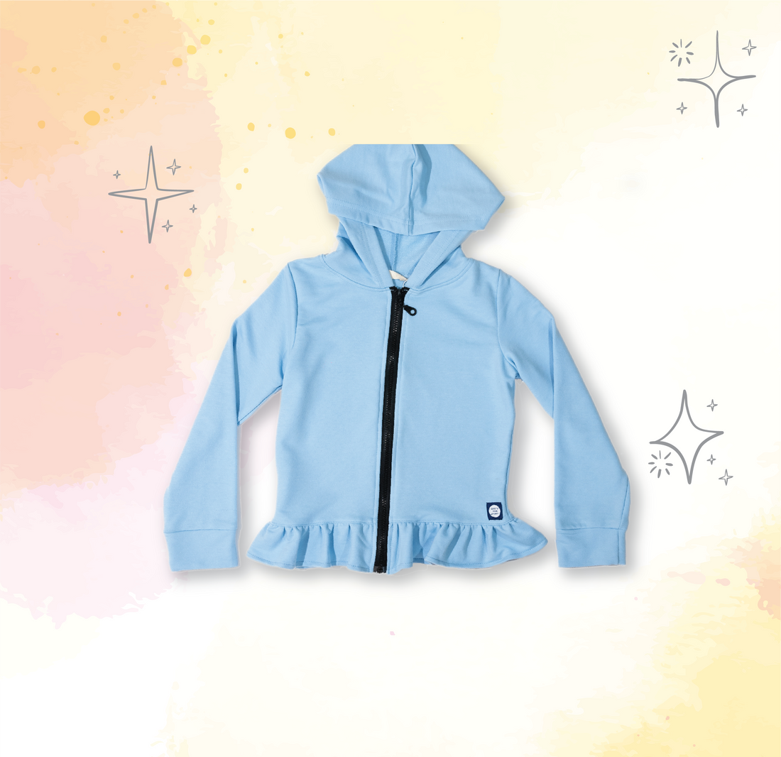 Sky Ruffle Hooded Jacket