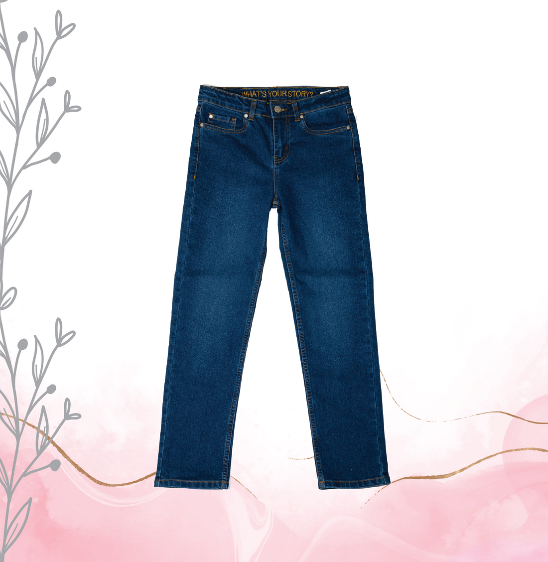 Medium Wash Straight Leg Jeans