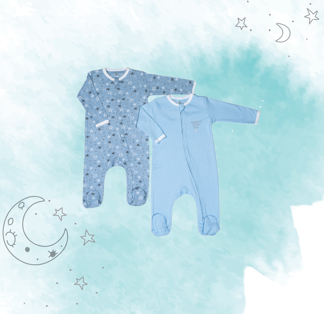 Daddy's Little Star 2 PK Reversible Zipper Footie
