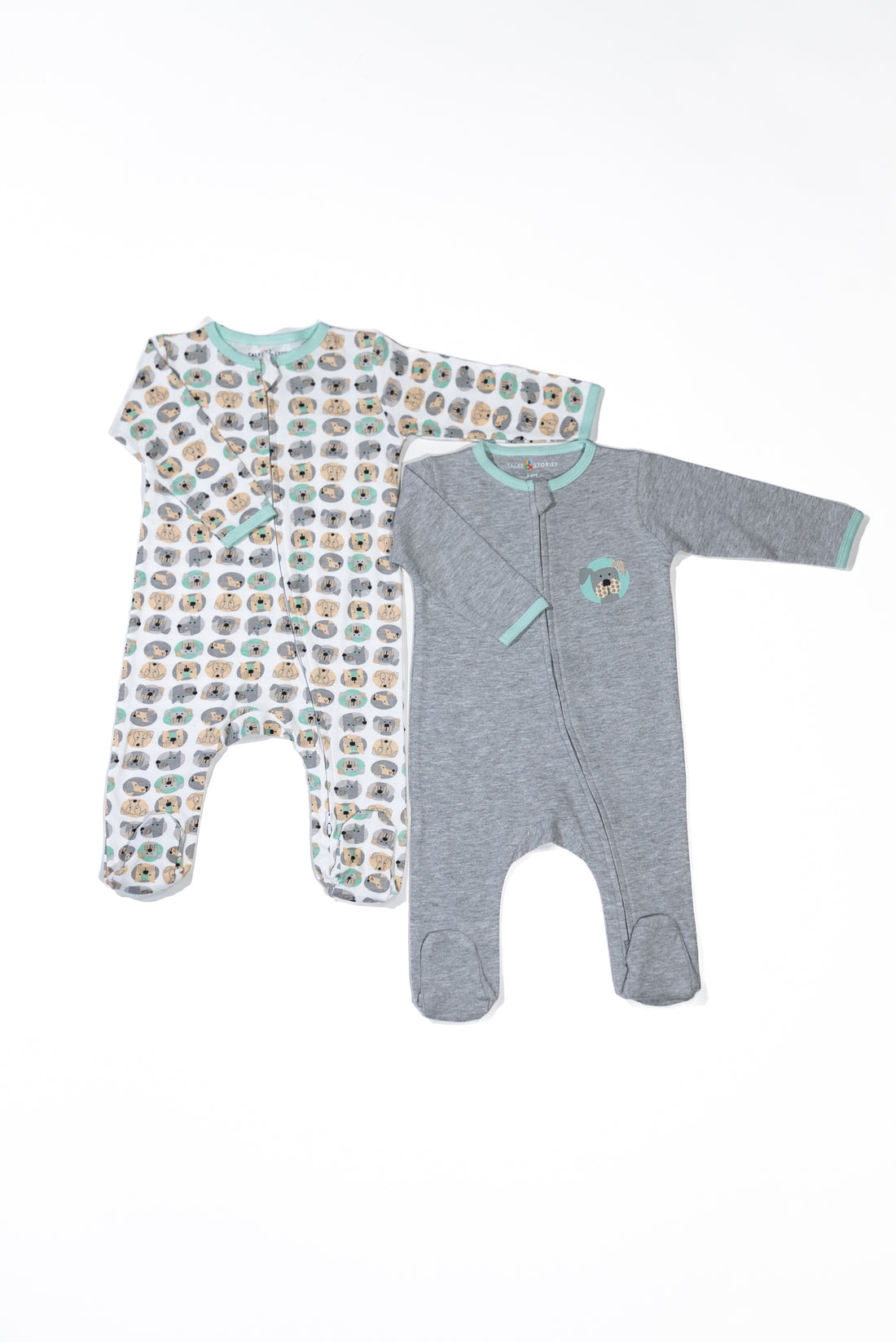 Dog Portrait 2 PK Reversible Zipper Footie