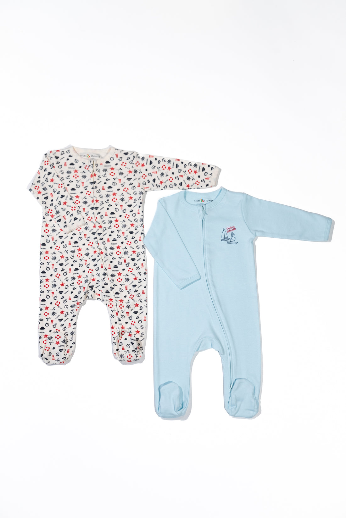 Captain Adorable 2 PK Reversible Zipper Footie