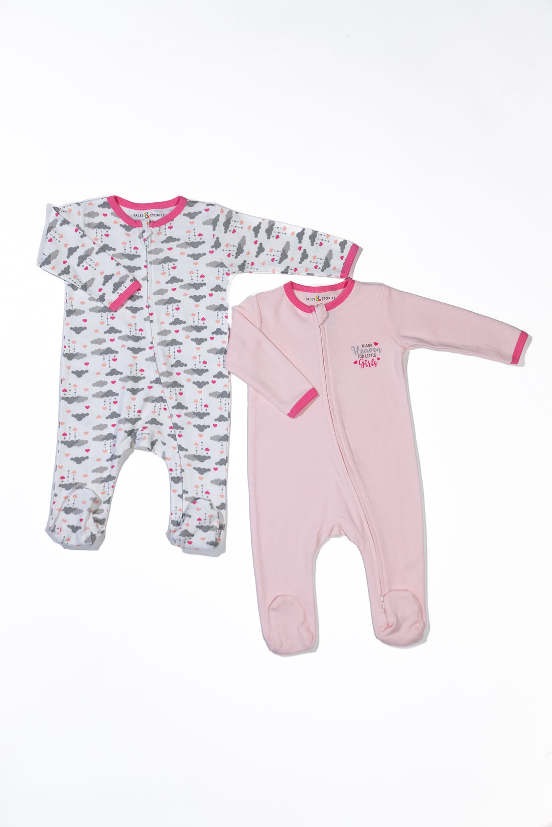 Thank Heaven For Little Girls 2 PK Reversible Zipper Footie