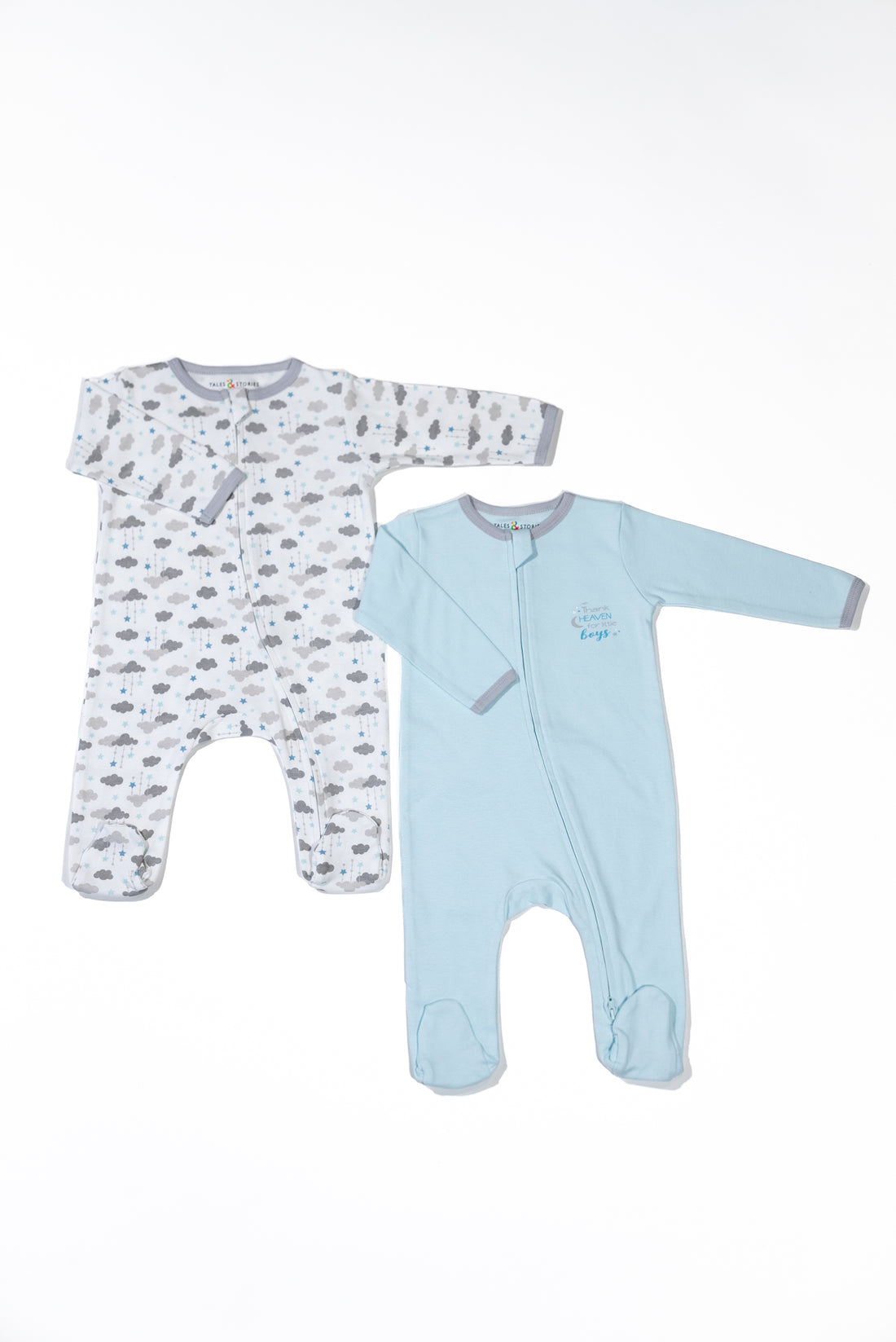 Thank Heaven for Little Boys 2 PK Reversible Zipper Footie