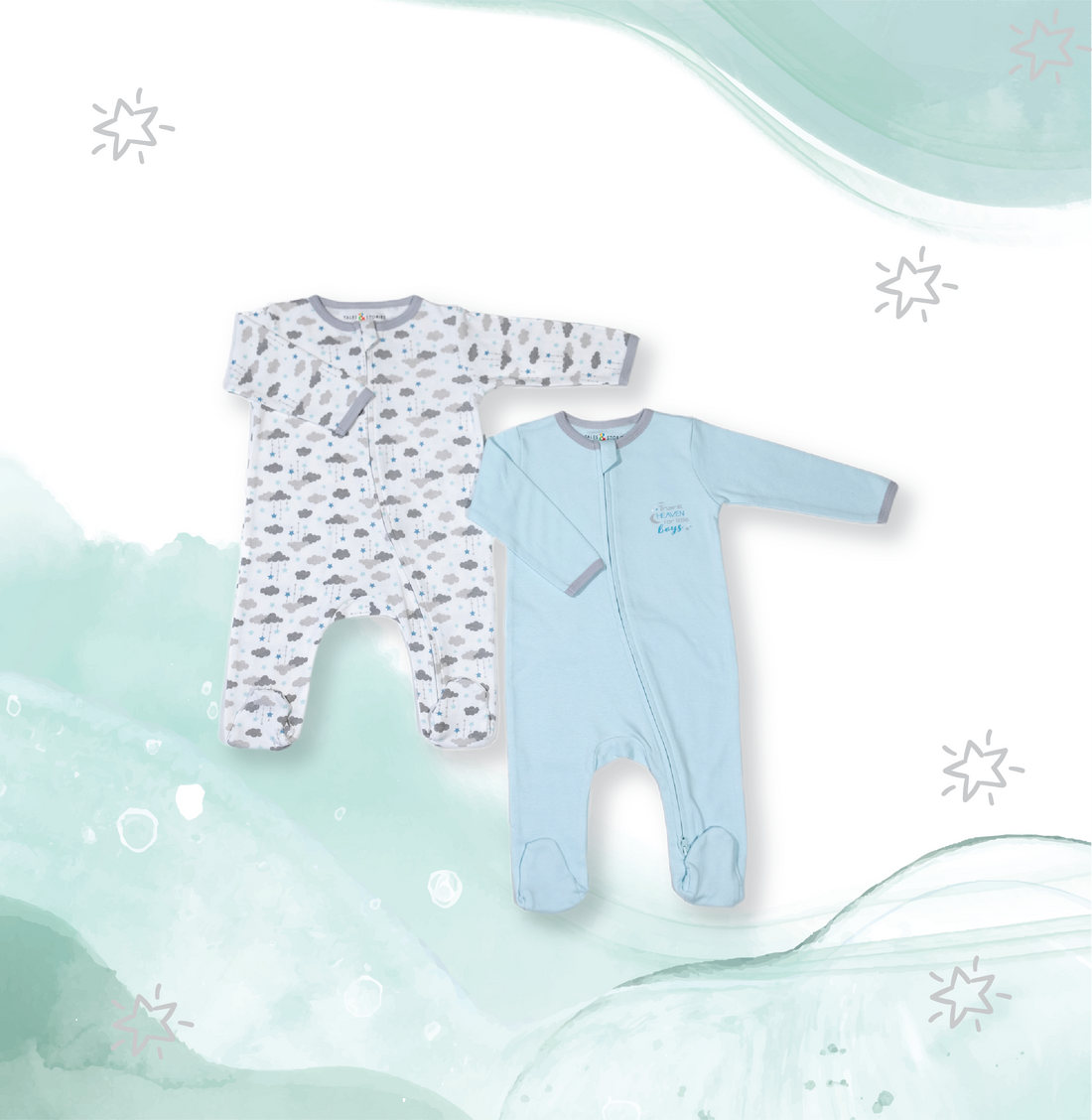 Thank Heaven for Little Boys 2 PK Reversible Zipper Footie